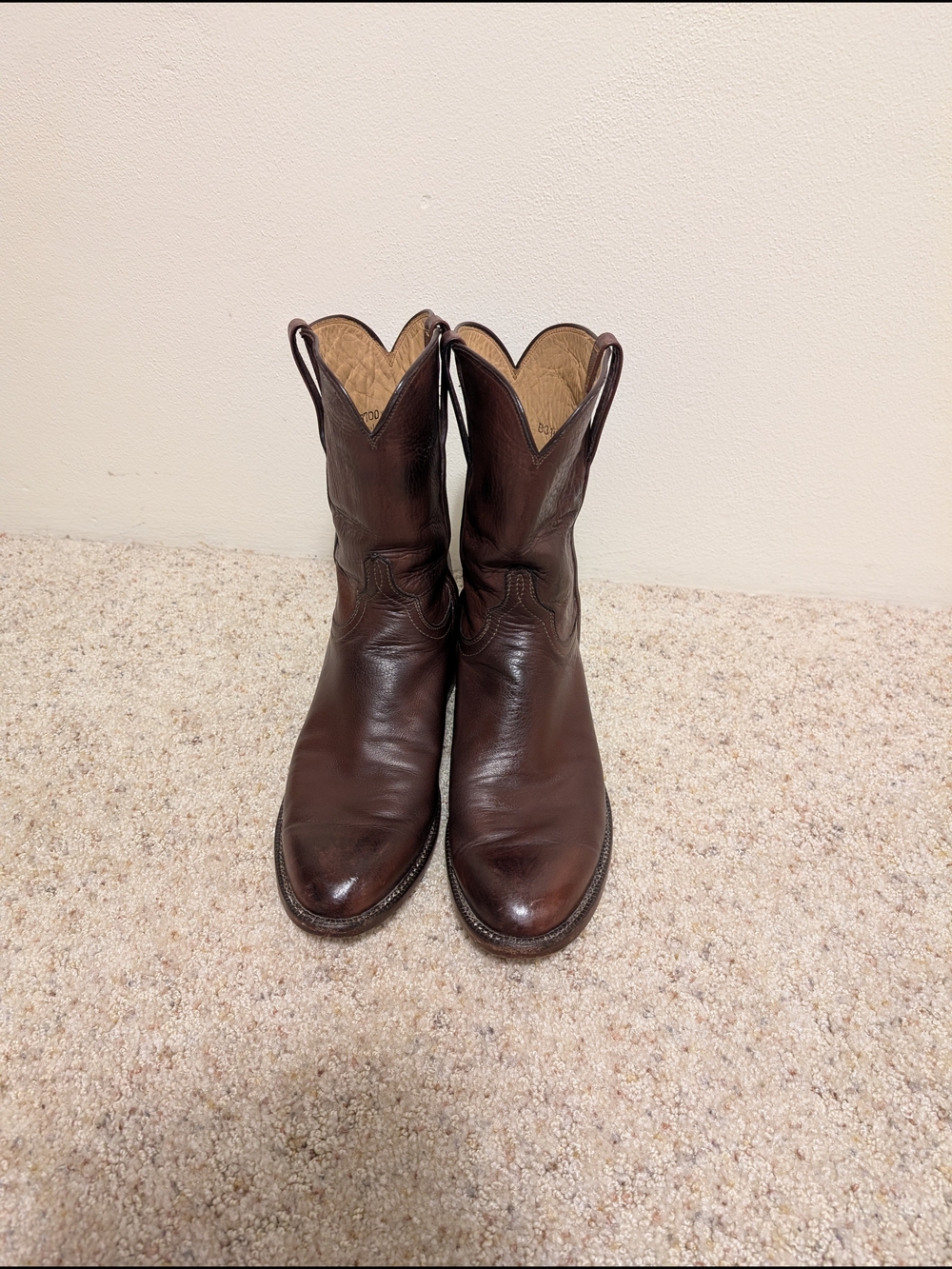 Lucchese Brown Women's Roper Boots - Picture 11 of 12